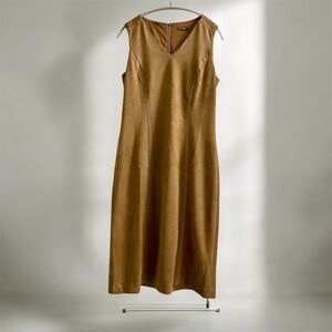 J. McLaughlin Dominique Vegan Leather Suede Camel Sheath